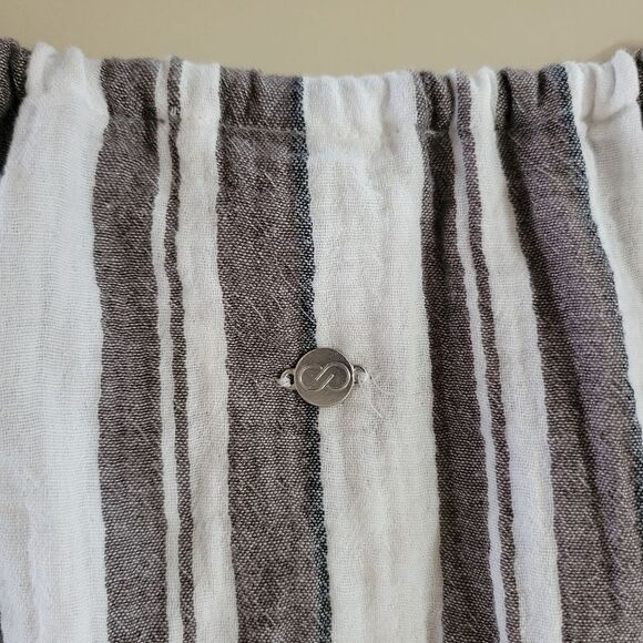 Calia Varigated Stripe Split Neck Halter Swim Cover-Up Mini Dress - Picture 7 of 10